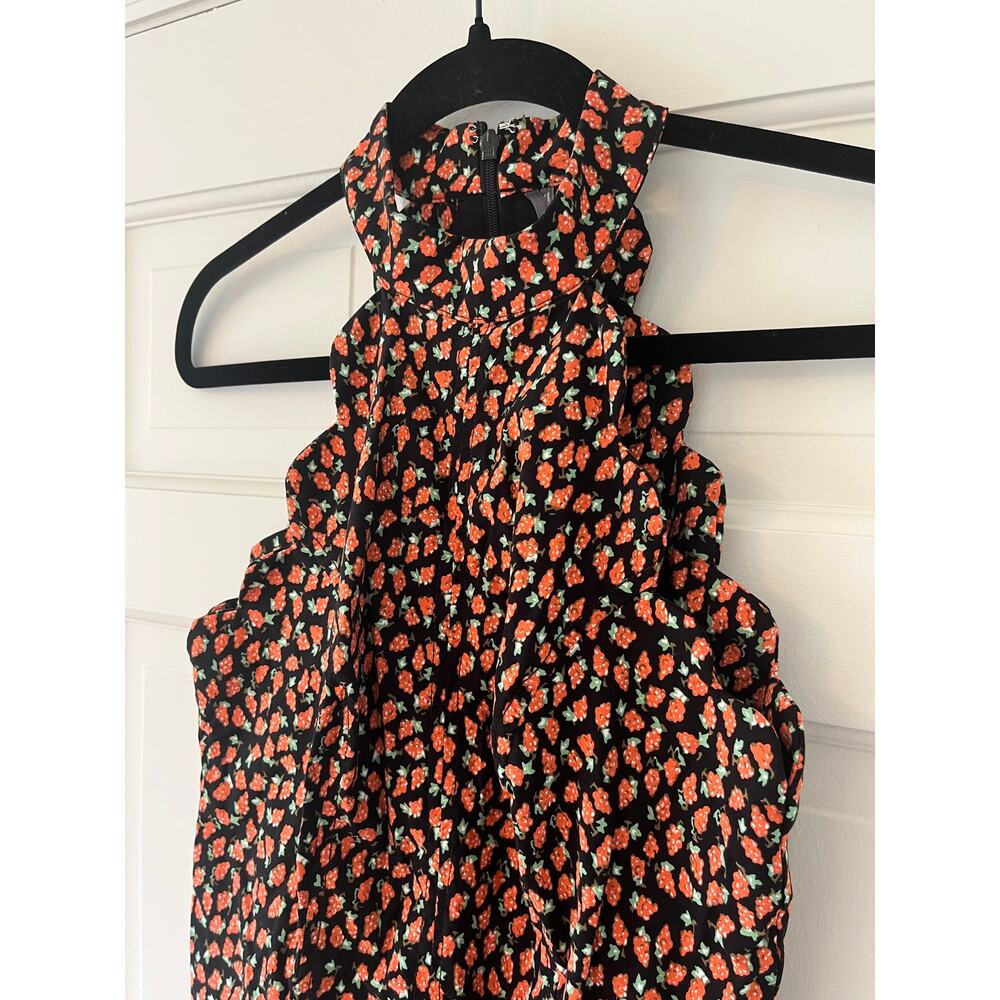 By Anthropologie Strawberry Scallop Halter Magic Fabric Romper US 0 UK 4 🍓 - Picture 4 of 10